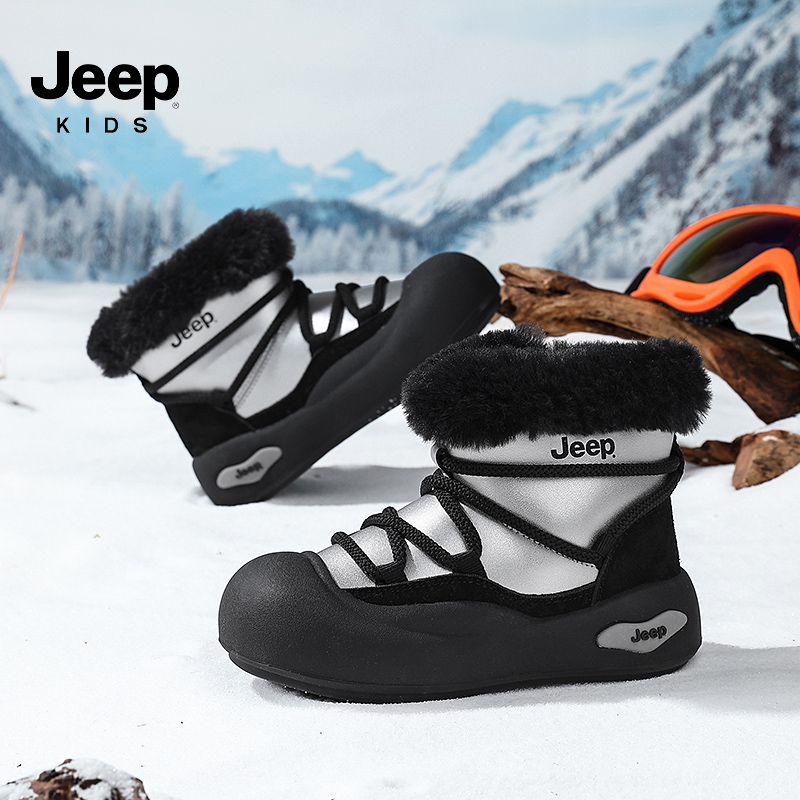 jeep男童雪地靴冬季保暖