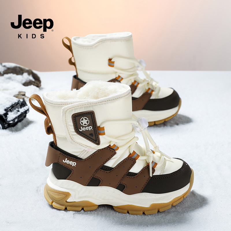 Jeep儿童雪地靴冬季加绒加厚保暖