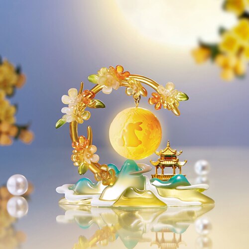 宫廷宝贝故宫文创月中桂兔发光冰箱贴北京周边教师中秋节伴手礼物