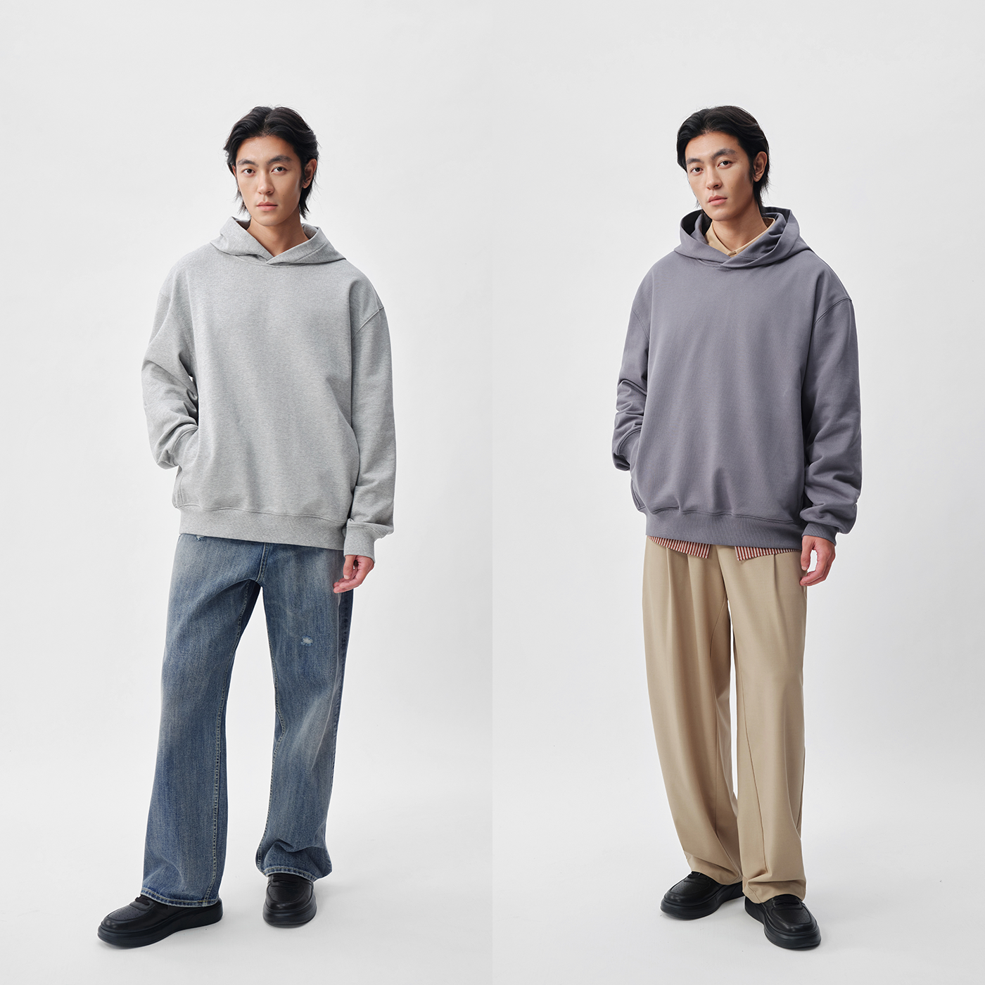 100%长绒棉极简连帽卫衣