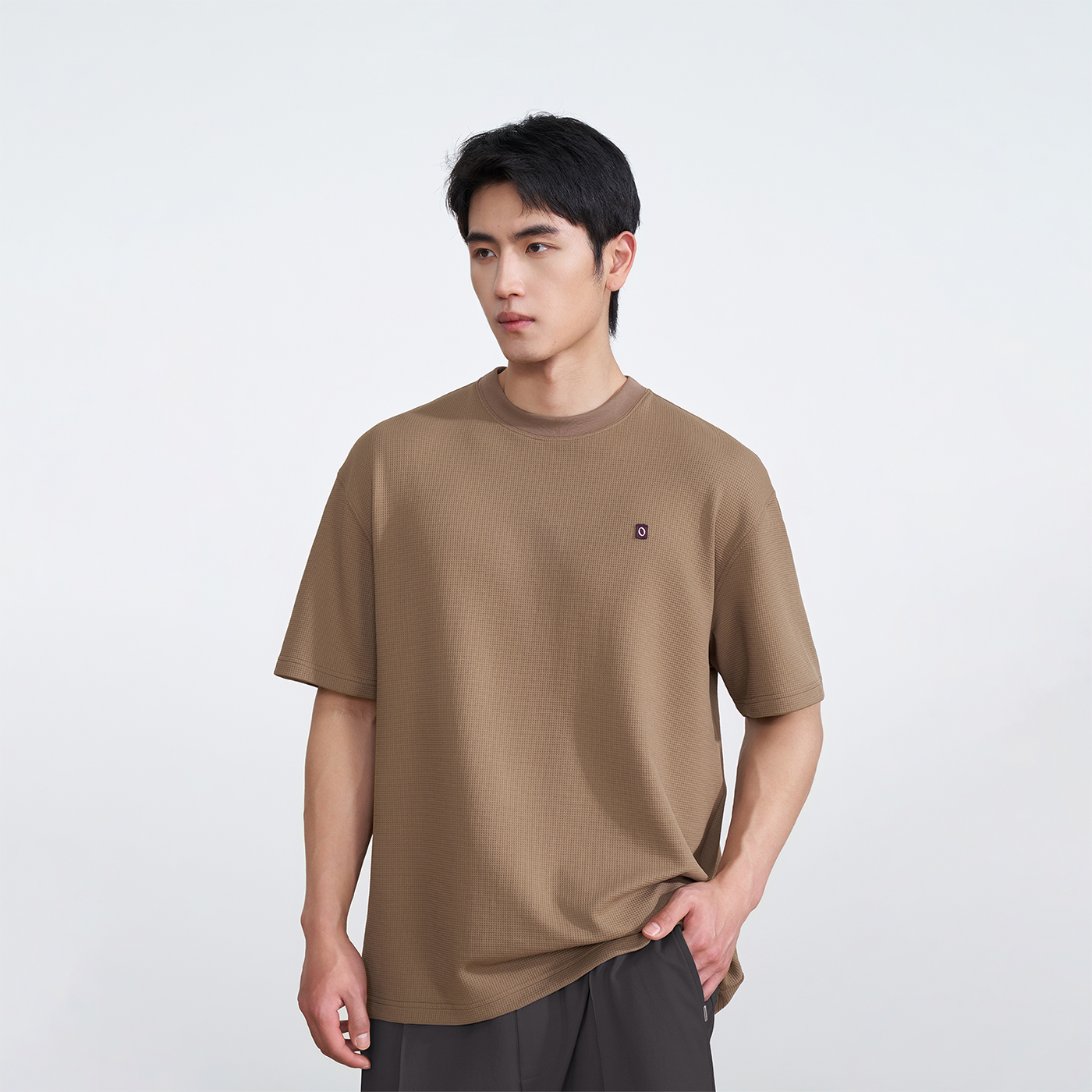 偶得·210G华夫格肌理宽罗纹T恤