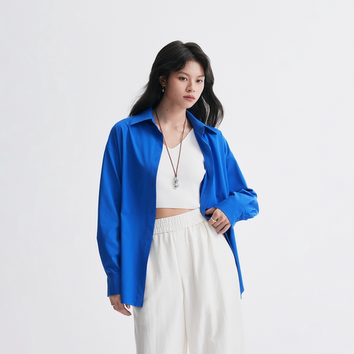 夏日多巴胺正统色长袖衬衫