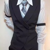 戗驳领西装 衬衫 马甲男模男英伦风伴郎结婚直播cos成男收腰禁欲