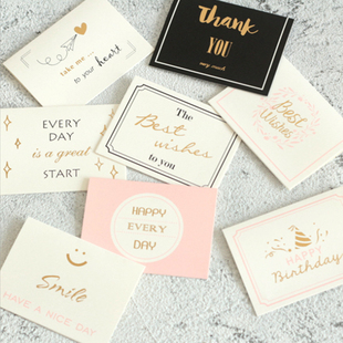 创意烫金烘焙鲜花生日感谢卡留言祝福卡片情人节小折卡定制贺卡