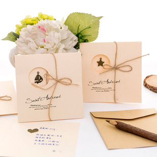 复古生日贺卡 创意贺卡diy小卡片古风信纸信封学生祝福卡片誓言卡