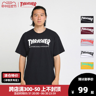 THRASHER官方 SKATE MAG T恤 LOGO经典 字母印花圆领短袖