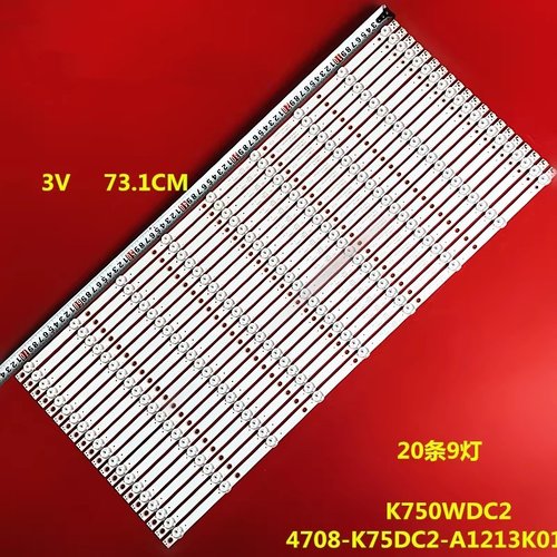 适用飞利浦75PUF6393/T3灯条4708-K75DC2-A1213K01 K750WDC2 A1液