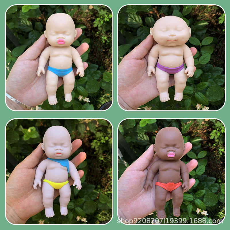 跨境爆款现货tpr装沙掌心小娃娃塑性捏捏乐解压玩具厂家直销