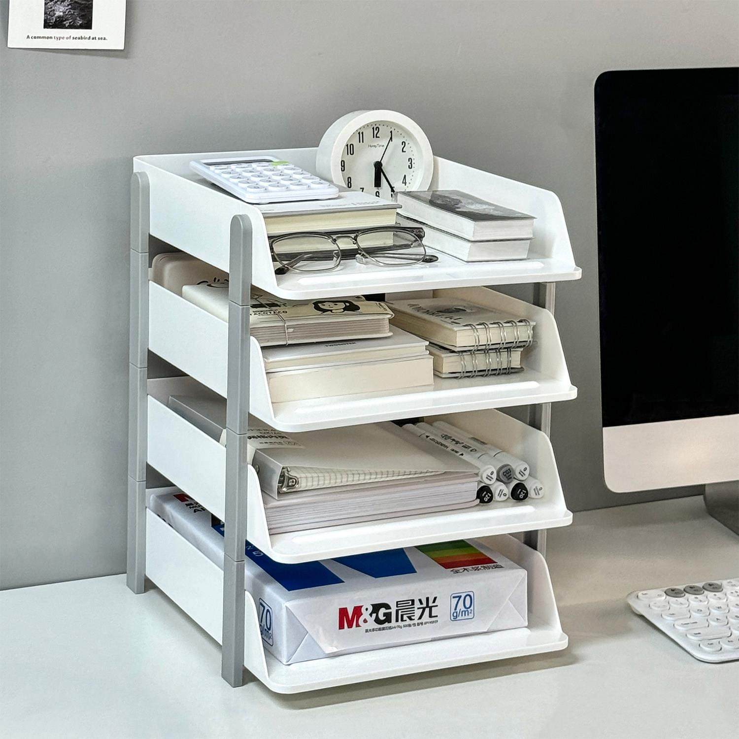 桌面文件收纳层架办公室资料A4纸文件夹档案分层置物架办公桌整理,文具电教/文化用品/商务用品,文件座/文件架/文件框,淘宝优惠券,粉丝福利购,淘宝优惠卷