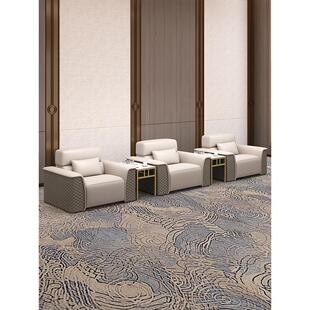 办公沙发贵宾接待室会议室会客厅简约轻奢单人位沙发茶几组合套装