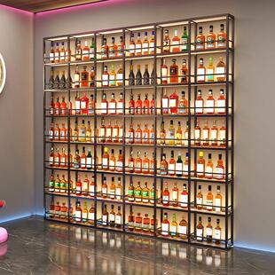 铁艺发光酒架置物架创意饭厅清酒吧吧台酒柜烧烤店酒架展示架定制