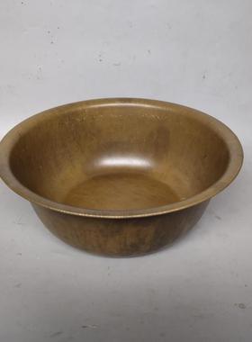 老式铜盆家用洗脸盆加厚黄铜手工盆宽边碳火盆水脸盆泡脚足浴婚盆