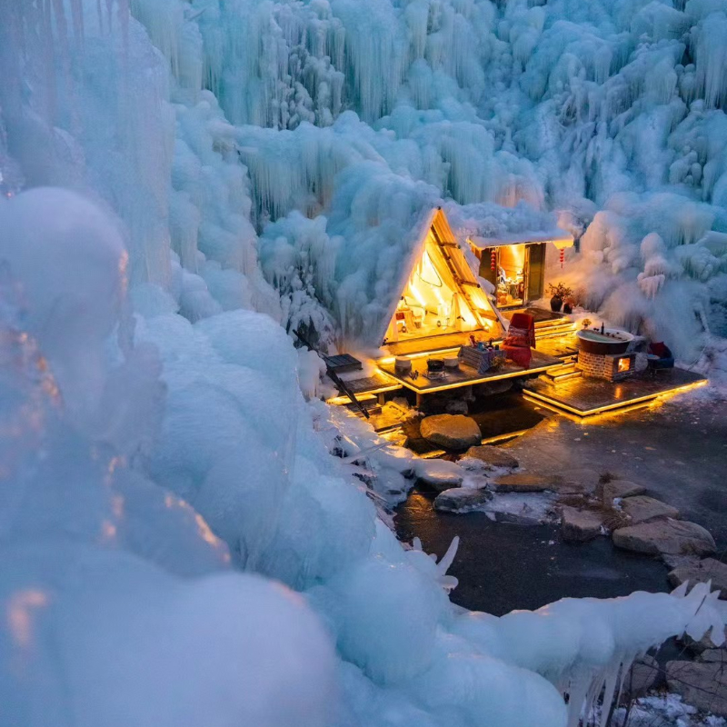 【冬临冰瀑】济南九如山瀑布群景区旗舰店多店通用1-2晚度假套餐