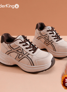 蜘蛛王女鞋2025冬季新款加绒保暖休闲运动鞋女复古厚底老爹鞋棉鞋