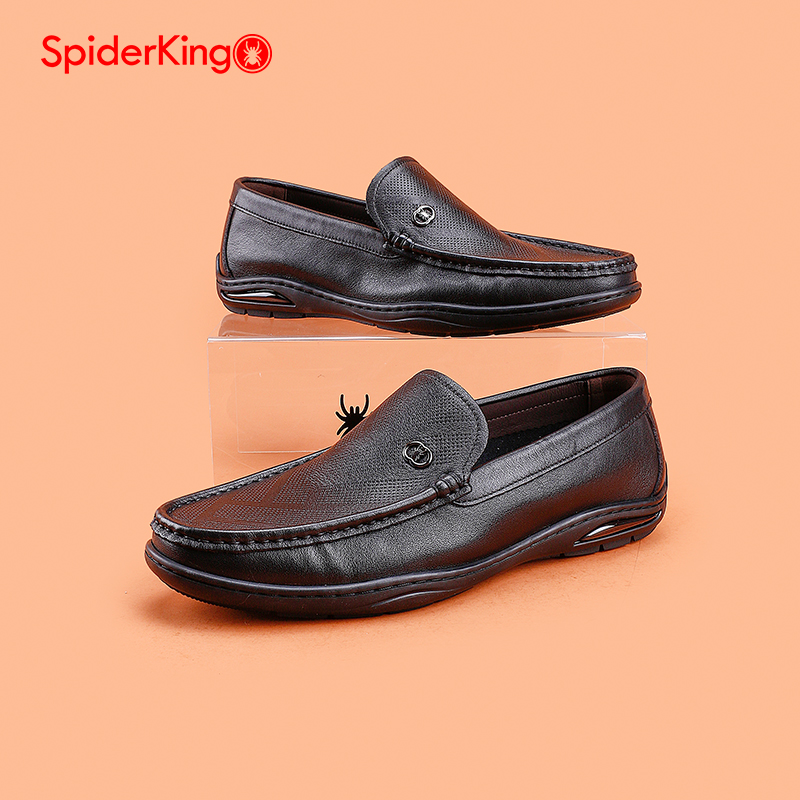 蜘蛛王商务休闲豆豆鞋皮鞋