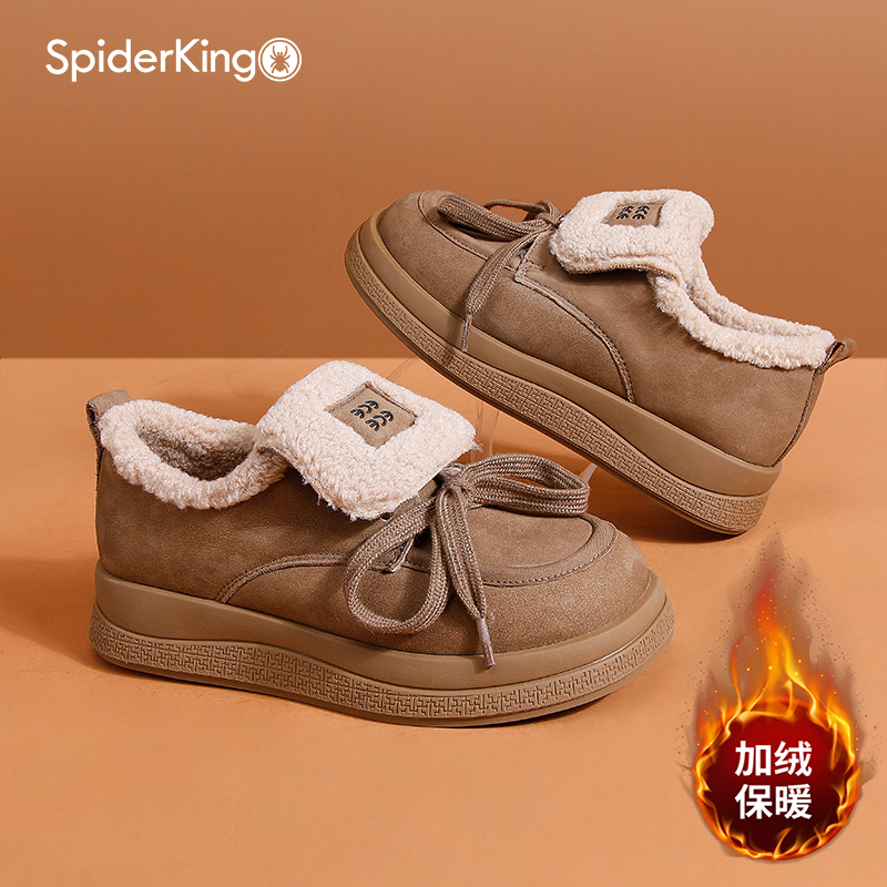 蜘蛛王女鞋2025冬季新款真皮