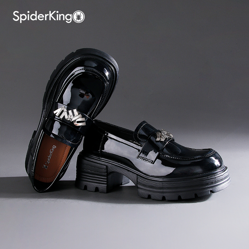 蜘蛛王2025春季新款真皮乐福鞋