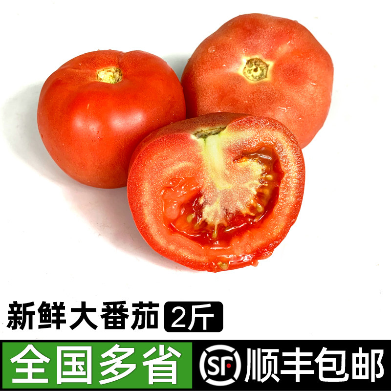 绿食者 沙瓤大番茄2斤 新鲜蔬菜水果西红柿农家自然熟现摘洋柿子