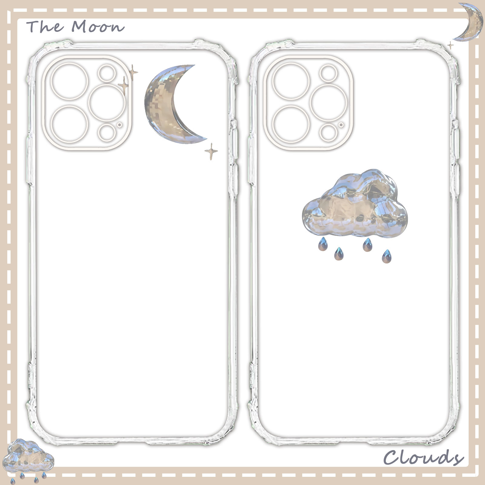 适用小米12月亮11ultra云朵10s九8情侣se青春版cc9简约civi/mix4红米k50/k40/k30s/k20/note11透明9pro手机壳