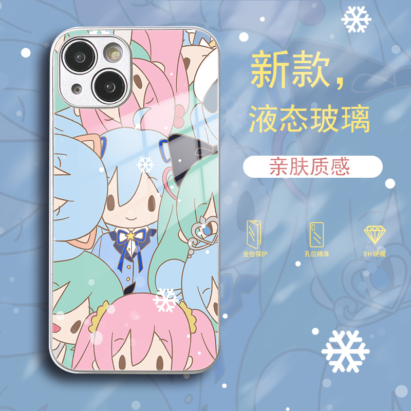 二次元金属漆玻璃手机壳