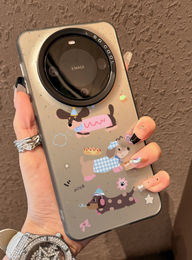 适用华为mate60pro手机壳彩色腊肠狗mate70新款pro+保护套mete50全包防摔m40男女款高级感mt60的小众超薄硅胶