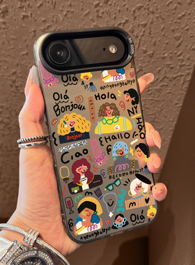 适用苹果17air手机壳新款iphone17promax抽象女孩17pro高级感16防摔15全包11小众14硅胶13女款12网红爆款ins