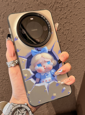 适用华为mate60pro手机壳新款高级感mate70紫色哭娃mate50全包防摔m40超薄磨砂70pro+硅胶保护套超火网红款女