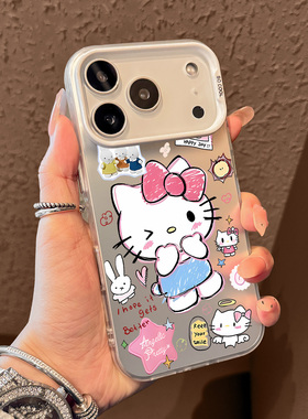 适用于17promax苹果手机壳新款iPhone17高级感HelloKitty可爱外壳16pro全包防摔15创意14卡通13女款12时尚11p
