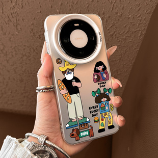 适用于华为mate80手机壳新款mate80promax个性mate80pro卡通插画人物mate70高级感mate60pro创意外壳男女网红