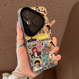 适用华为pura80pro手机壳新款pura70高级感磨砂p60硅胶保护套p50抽象女孩p40全包防摔pro+卡通小众ultra爆款