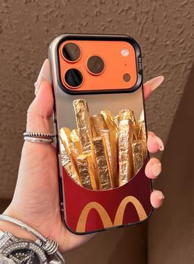 适用苹果17promax手机壳新款金色薯条iphone17pro小众16pro保护套15高级感14pm硅胶13全包防摔12男女11爆款ip