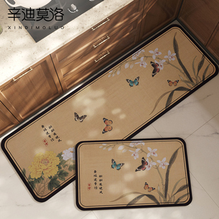 厨房地垫免洗可擦拐角地毯防滑防油耐脏脚垫吸油防水硅藻泥吸水垫