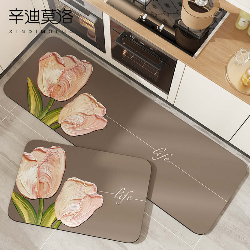 厨房专用地垫硅藻泥耐脏地毯2024新款可擦免洗吸水吸油防滑脚垫,个性定制/设计服务/DIY,地毯/地垫定制,淘宝优惠券,粉丝福利购,淘宝优惠卷