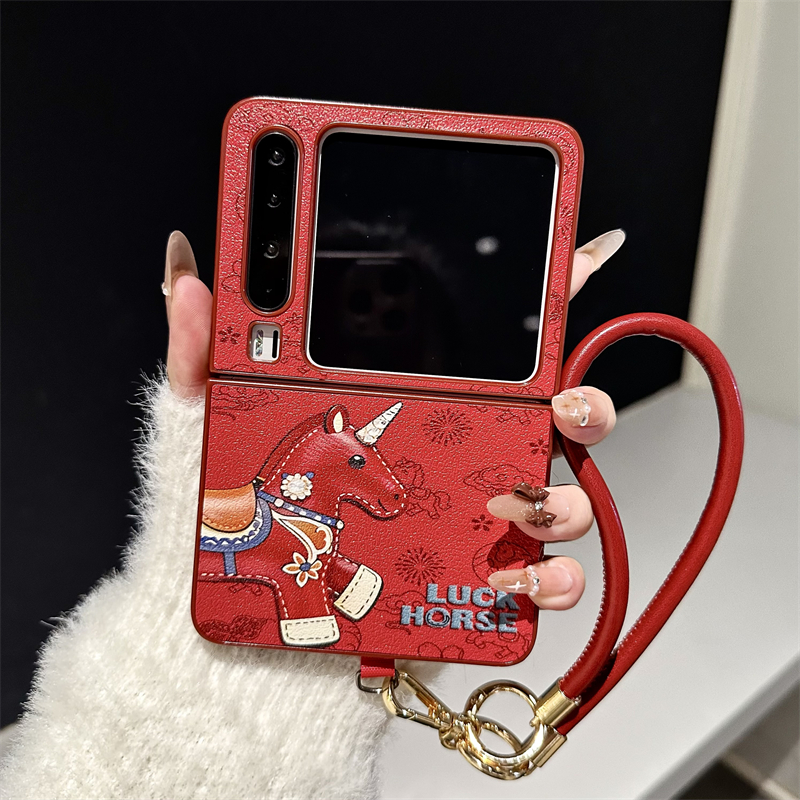 中国风国潮折叠手机壳斜挎挂绳