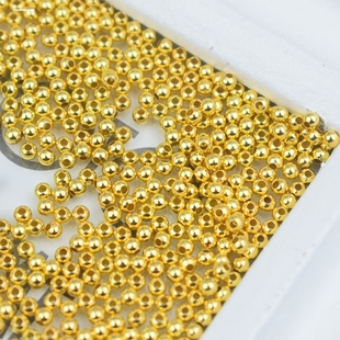 黄金色仿金珠圆珠散珠串珠隔珠diy手工配饰编绳材料手链项链配件