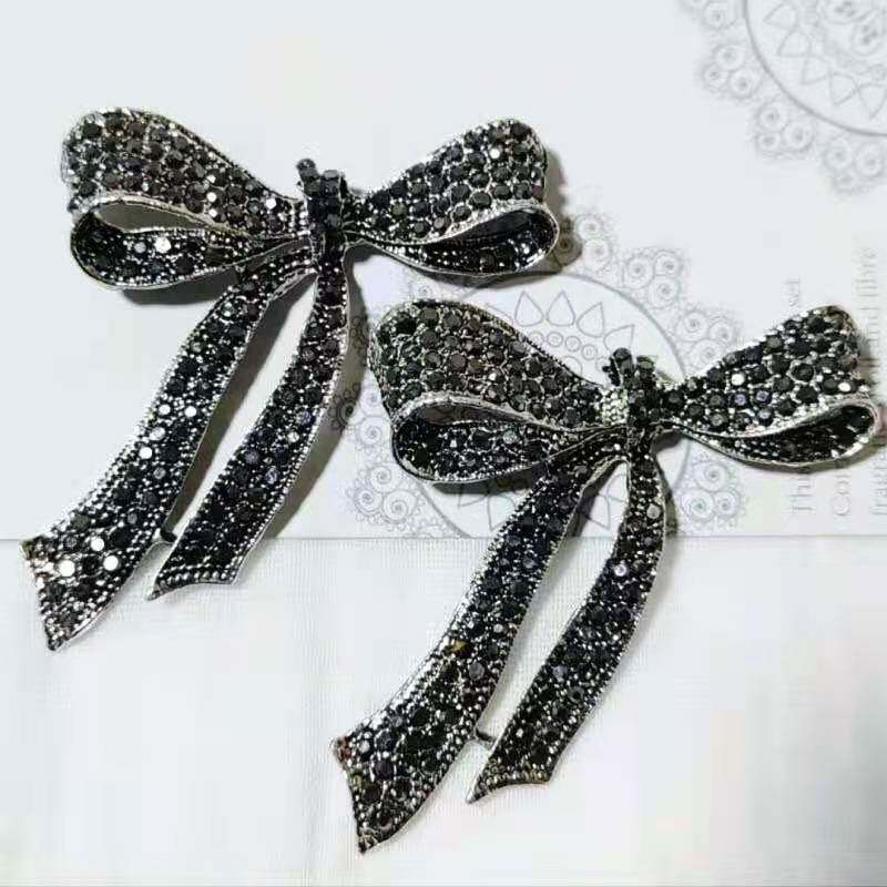 새로운 전체 다이아몬드 활 브로치 핀 요정 장식 노출 방지 의류 크라운 스타 인형 가방 액세서리