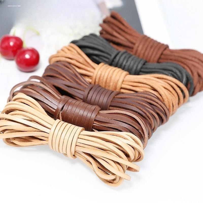 手工DIY皮艺本色圆皮绳原色皮质绳手链项链包带 头层仿牛皮编织绳