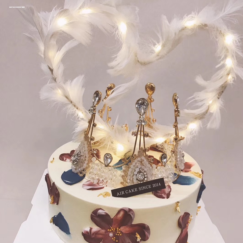 蛋糕装饰摆件网红ins翅膀白色小女孩天使梦幻天使爱莎蛋糕摆件