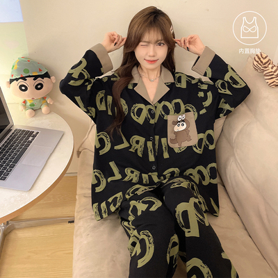 带胸垫一体蜡笔小新纯棉