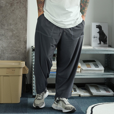 17205长裤尼龙轻薄宽松撞线