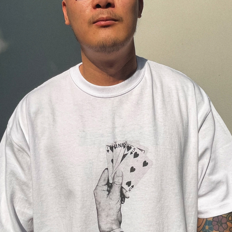 17205｜n.91「p.gamester tee」扑克复古印花宽松圆领短袖T恤