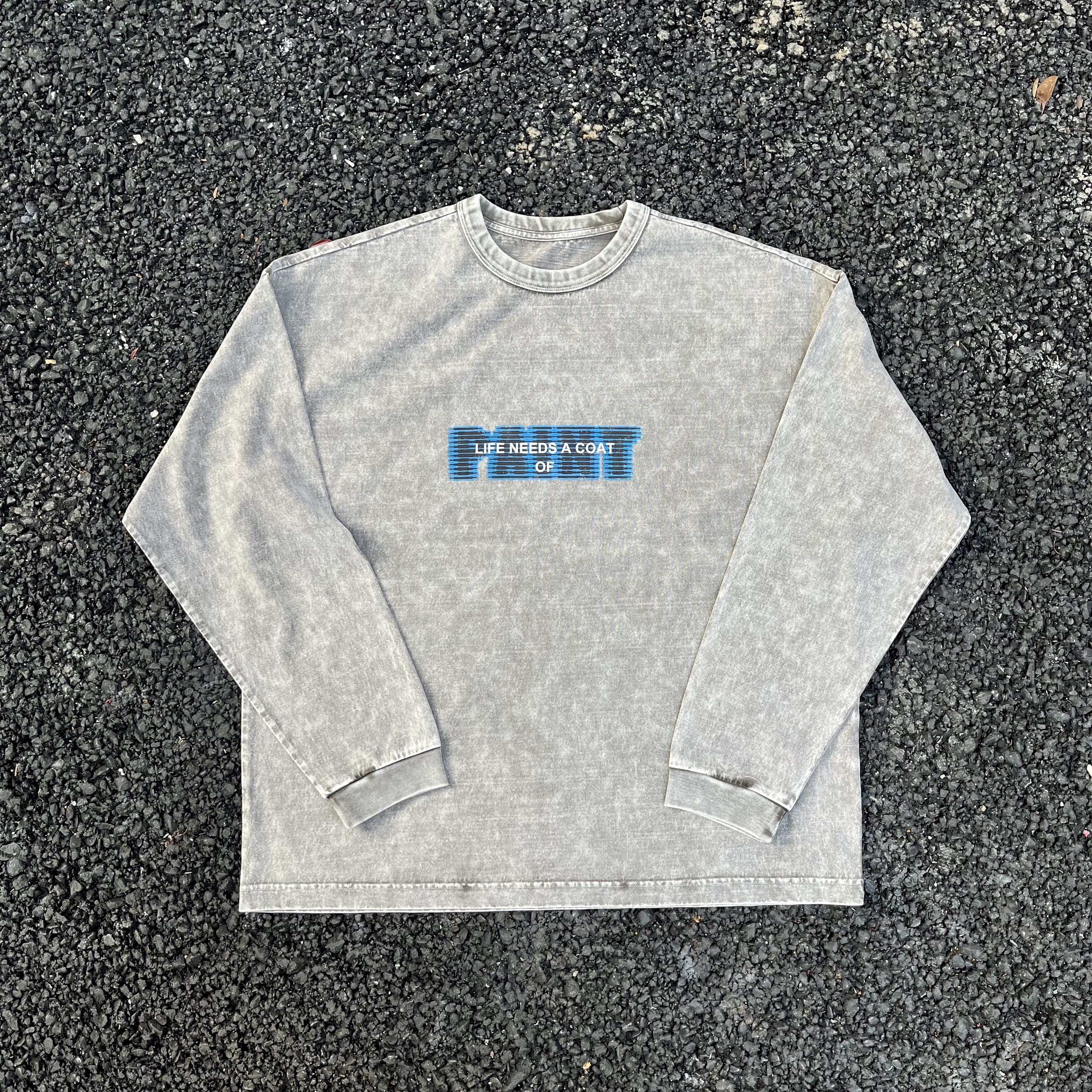 17205｜n.87「LIFE DYED L/S TEE」复古做旧水洗印花宽松长袖T恤