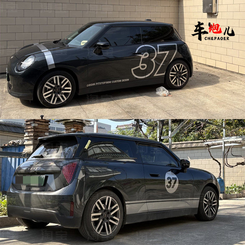 适用宝马miniF56个性定制数字车贴纸 J01赛车手JCW车身装饰拉花