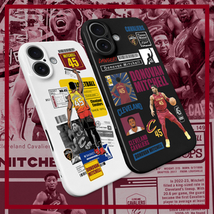 米切尔手机壳16promax骑士队ip17/15plus篮球P70菲林软壳mate70全包边RENO14米15 K90 IQOO13荣耀400 magic7