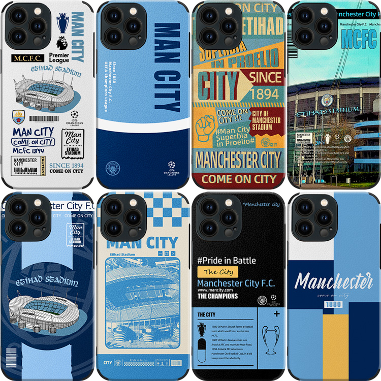 曼城手机壳ip13MINI/14plus/15promax英超pura70足球欧冠IQOO11球场mate60/50皮纹P60荣耀90硅胶软壳K60米14
