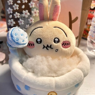 日本正版吉伊卡哇chiikawa浴缸泡澡气呼呼乌萨奇可爱娃娃小八礼物