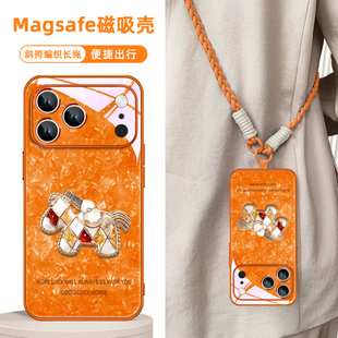 马年新年款 适用小米iphone16苹果17promax华为mate80手机壳磁吸橙plus红色pura70带挂绳斜挎13过年15本命年14