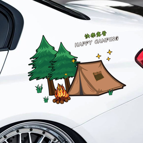 个性创意户外露营汽车贴纸