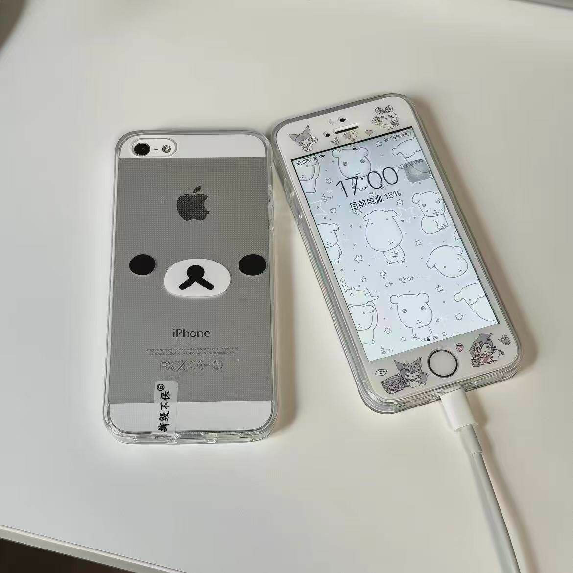大脸轻松熊表情适用15苹果14ProMax手机壳iPhone12全包14可爱13Pro软17Promax防摔11保护套16女X软6情侣5s/se