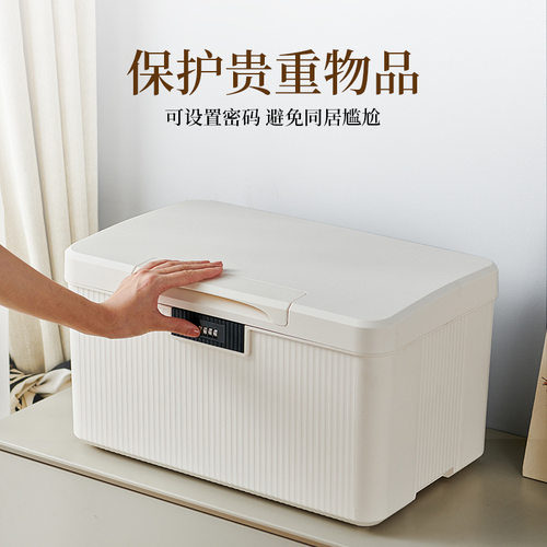 密码收纳箱宿舍桌面收纳盒带锁